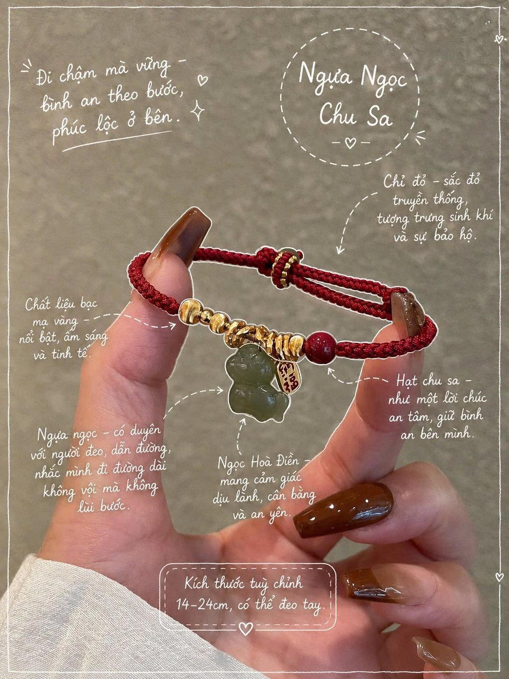 Chỉ Đỏ Ngựa Ngọc Hoà Điền Chu Sa