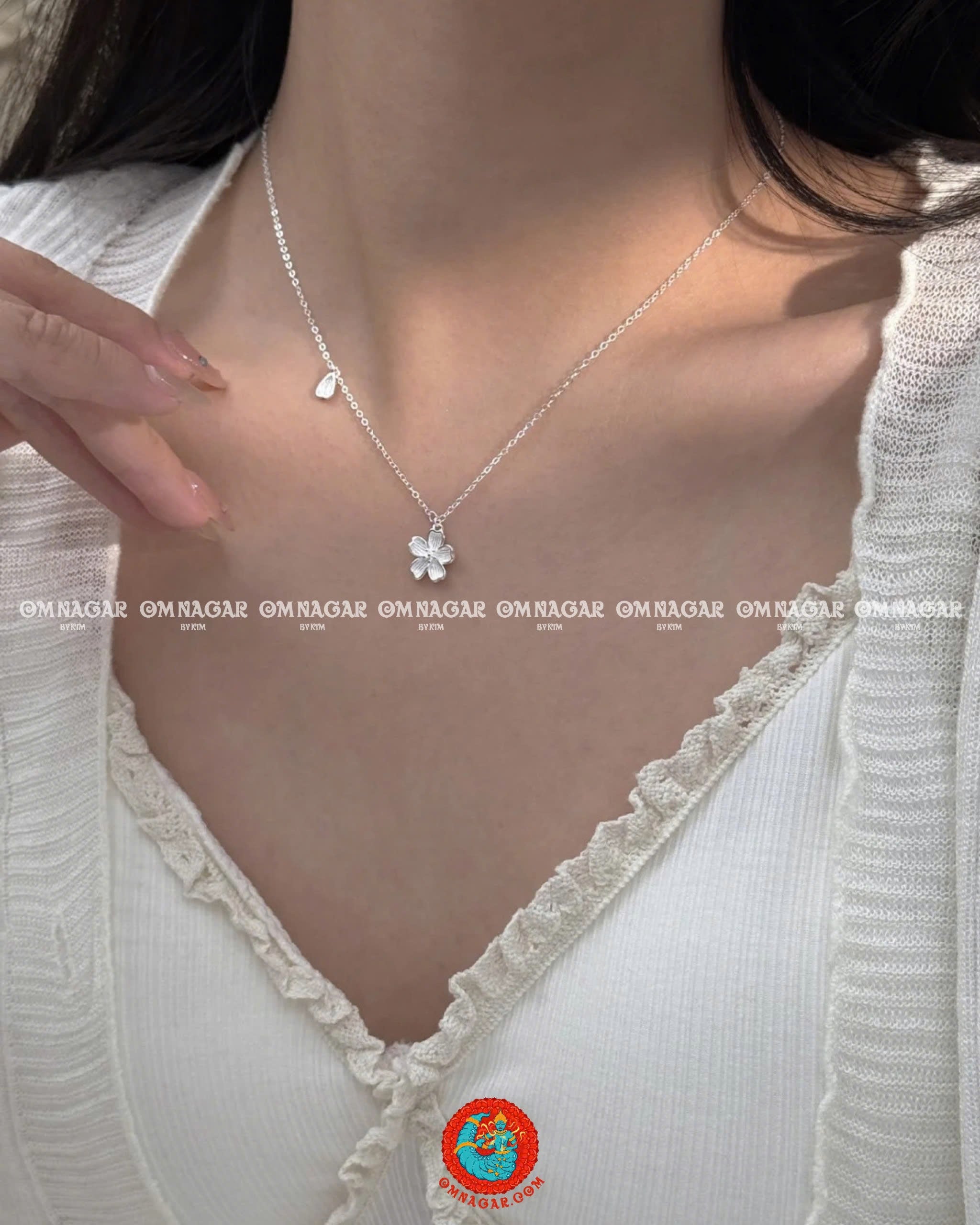 Dây chuyển Hoa Đào - Bạc 999